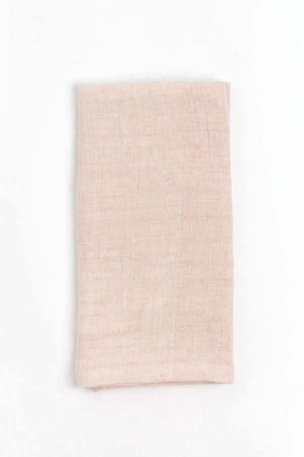 Creative Women Stone Washed Linen Napkins, Blush - Set of 4