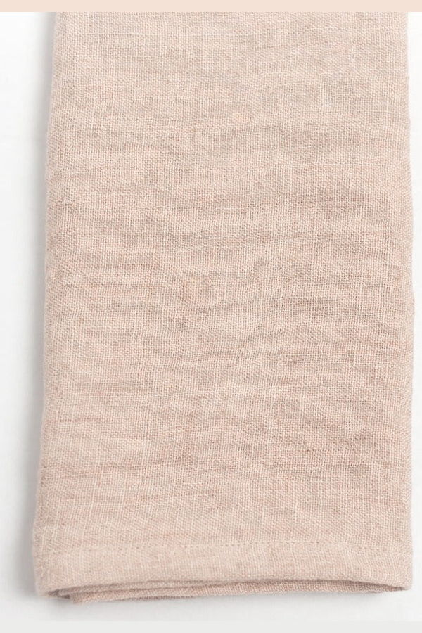 Creative Women Stone Washed Linen Napkins, Blush - Set of 4
