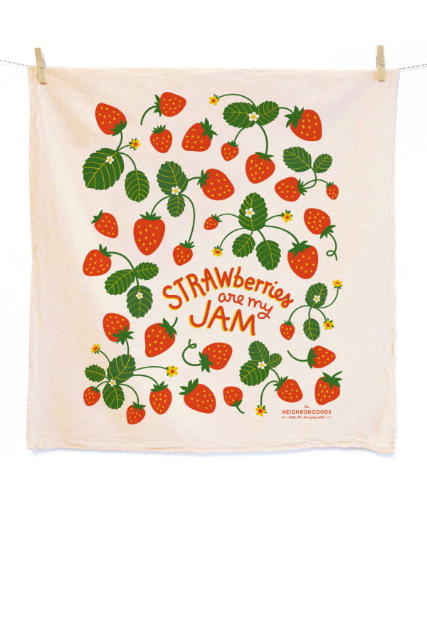 The Neighborgoods Strawberry Dish Towel + Sponge Cloth Gift Set