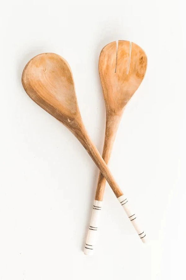 Creative Women Striped Salad Servers