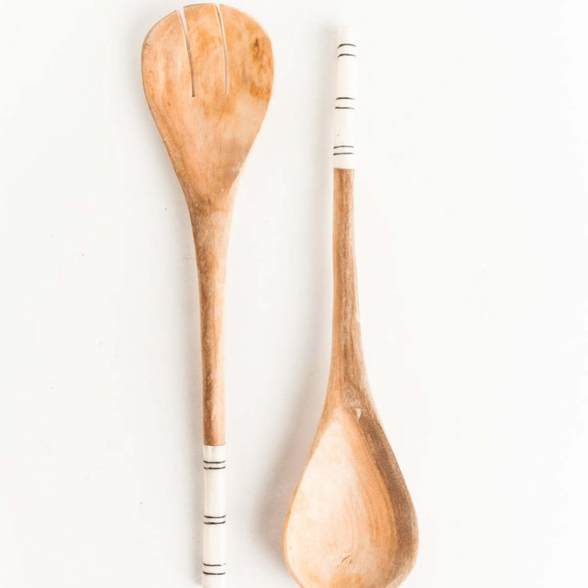 Creative Women Striped Salad Servers - Image 2 of 4