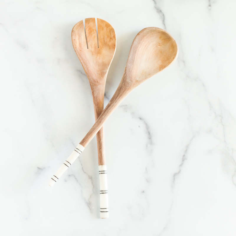 Creative Women Striped Salad Servers