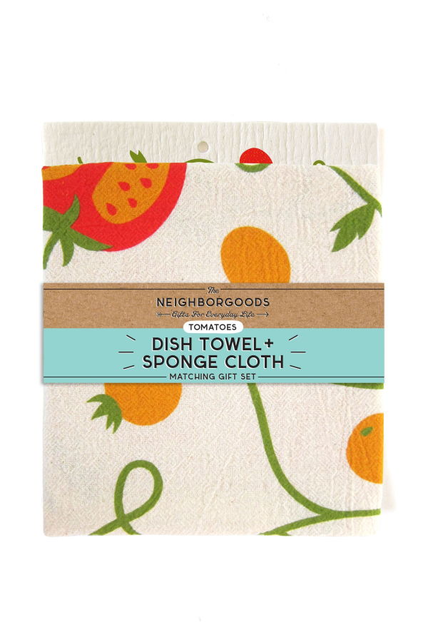 The Neighborgoods Tomato Dish Towel + Sponge Cloth Gift Set