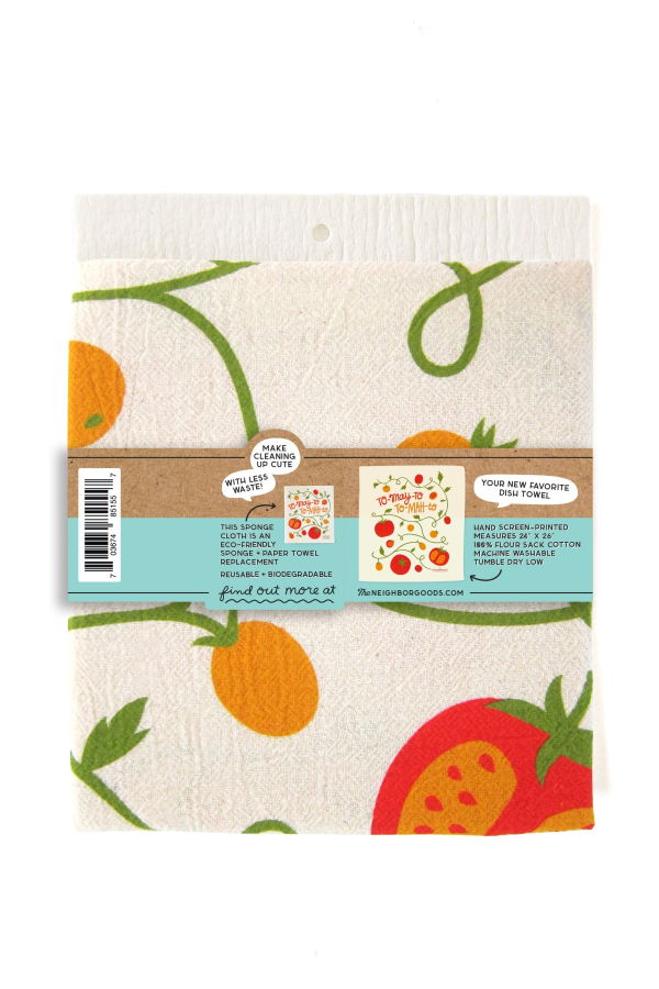 The Neighborgoods Tomato Dish Towel + Sponge Cloth Gift Set