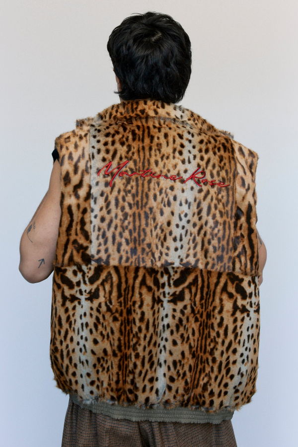 Martine Rose Beige Khaki Nylon Reversible Fur Gilet