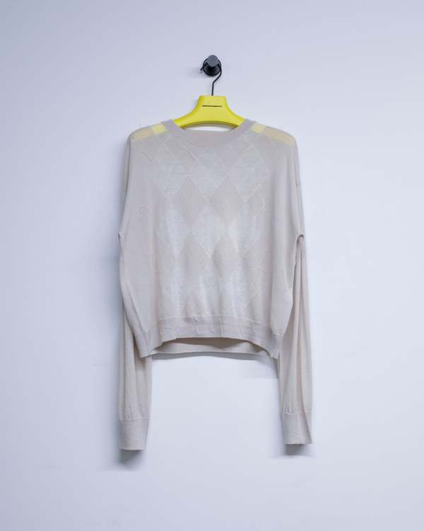 Our Legacy Blossom Argyle Fine Wool Sonar Roundneck Sweater