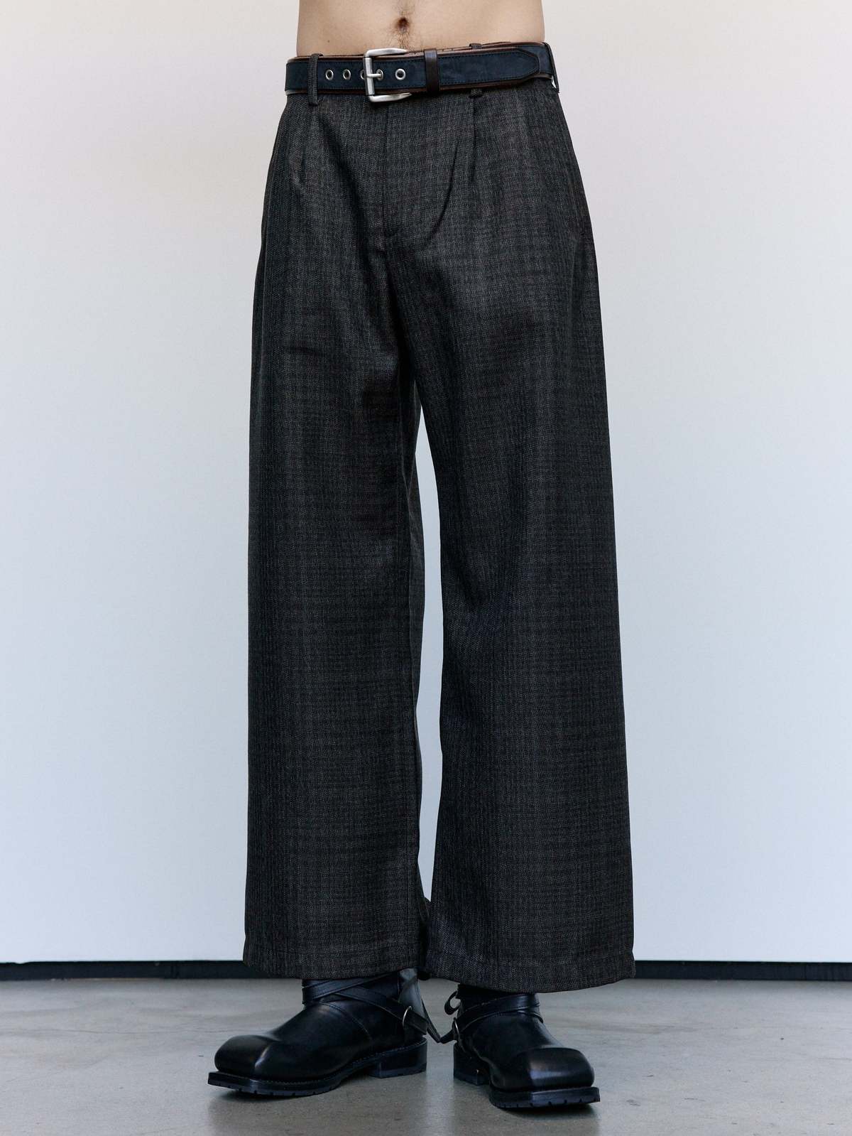 Our Legacy Brown Dunmore Check Wool Bridge Chino - Image 1 of 9