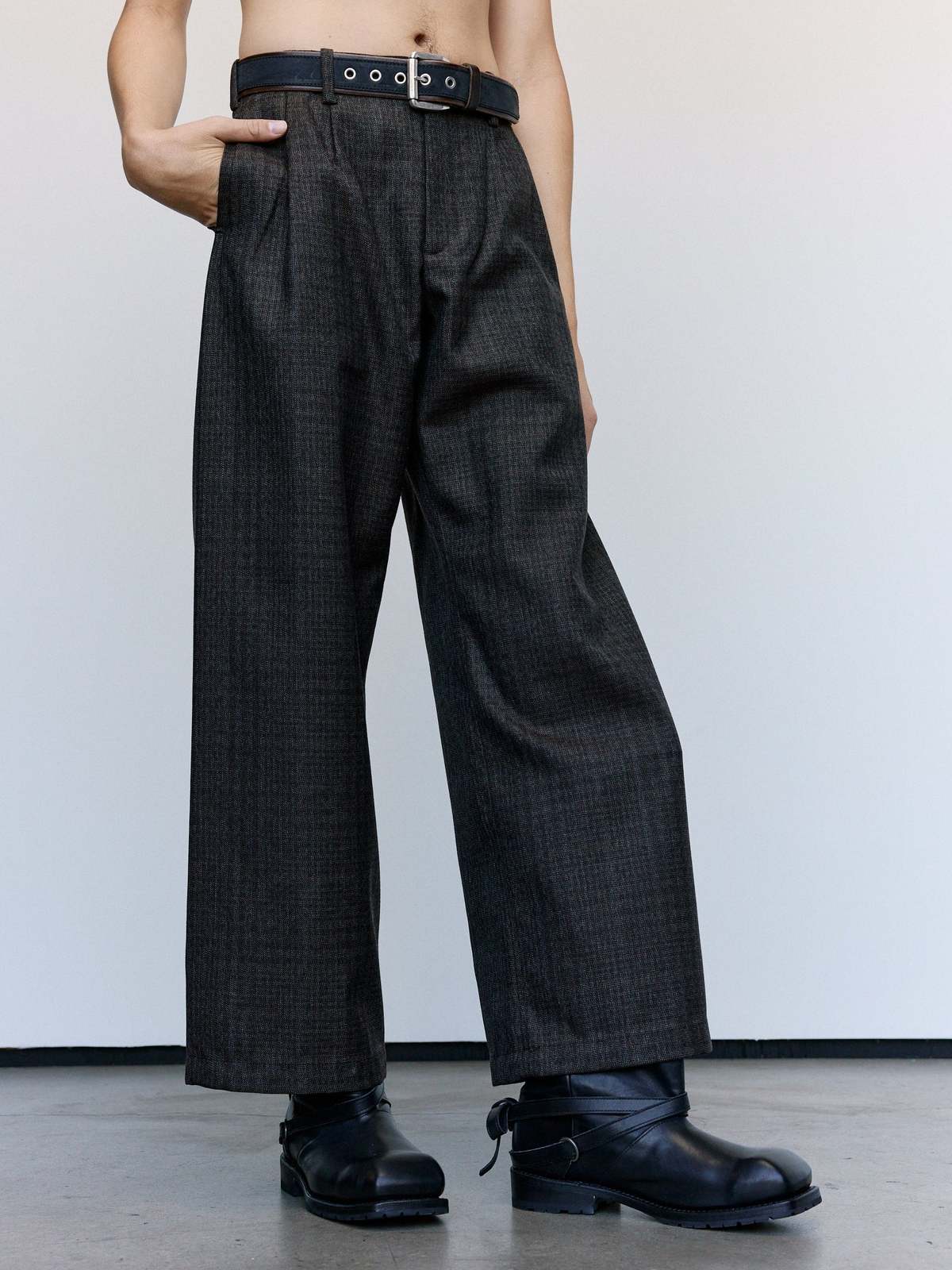 Our Legacy Brown Dunmore Check Wool Bridge Chino - Image 7 of 9