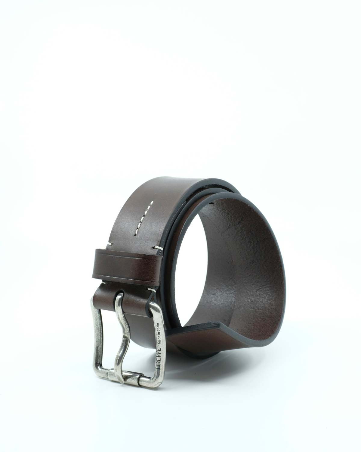 LOEWE Calfskin Roller Belt - Dark Brown - Image 1 of 6