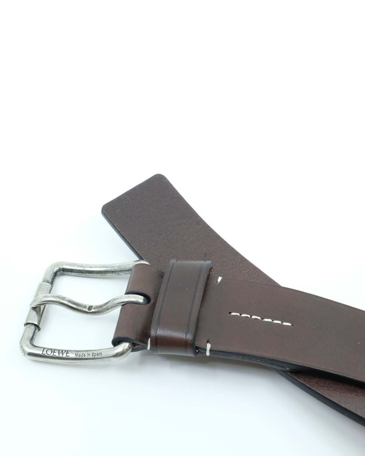 LOEWE Calfskin Roller Belt - Dark Brown - Image 3 of 6