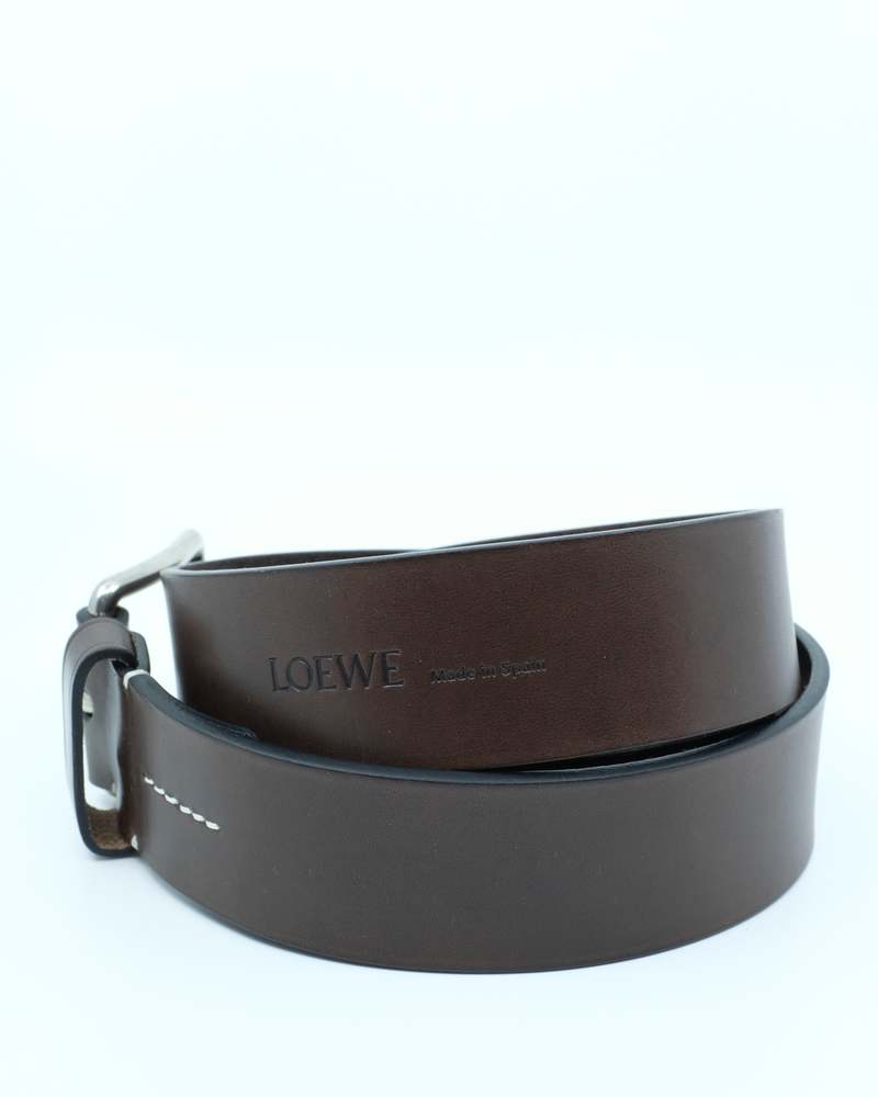 LOEWE Calfskin Roller Belt - Dark Brown