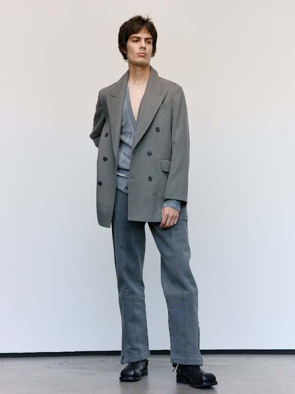 Our Legacy Double Grey Weave Wool Sharp DB Blazer