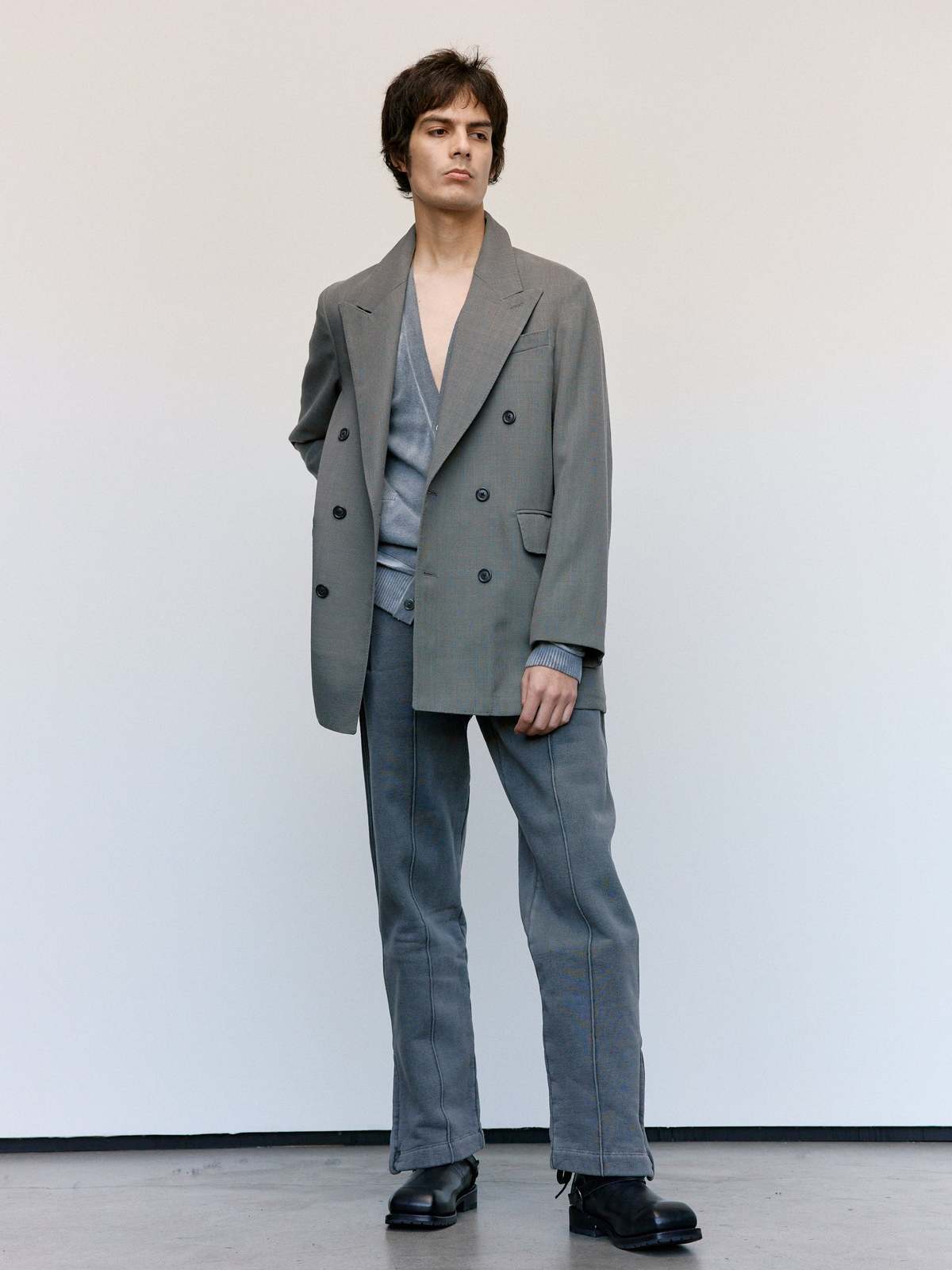 Our Legacy Double Grey Weave Wool Sharp DB Blazer - Image 1 of 9