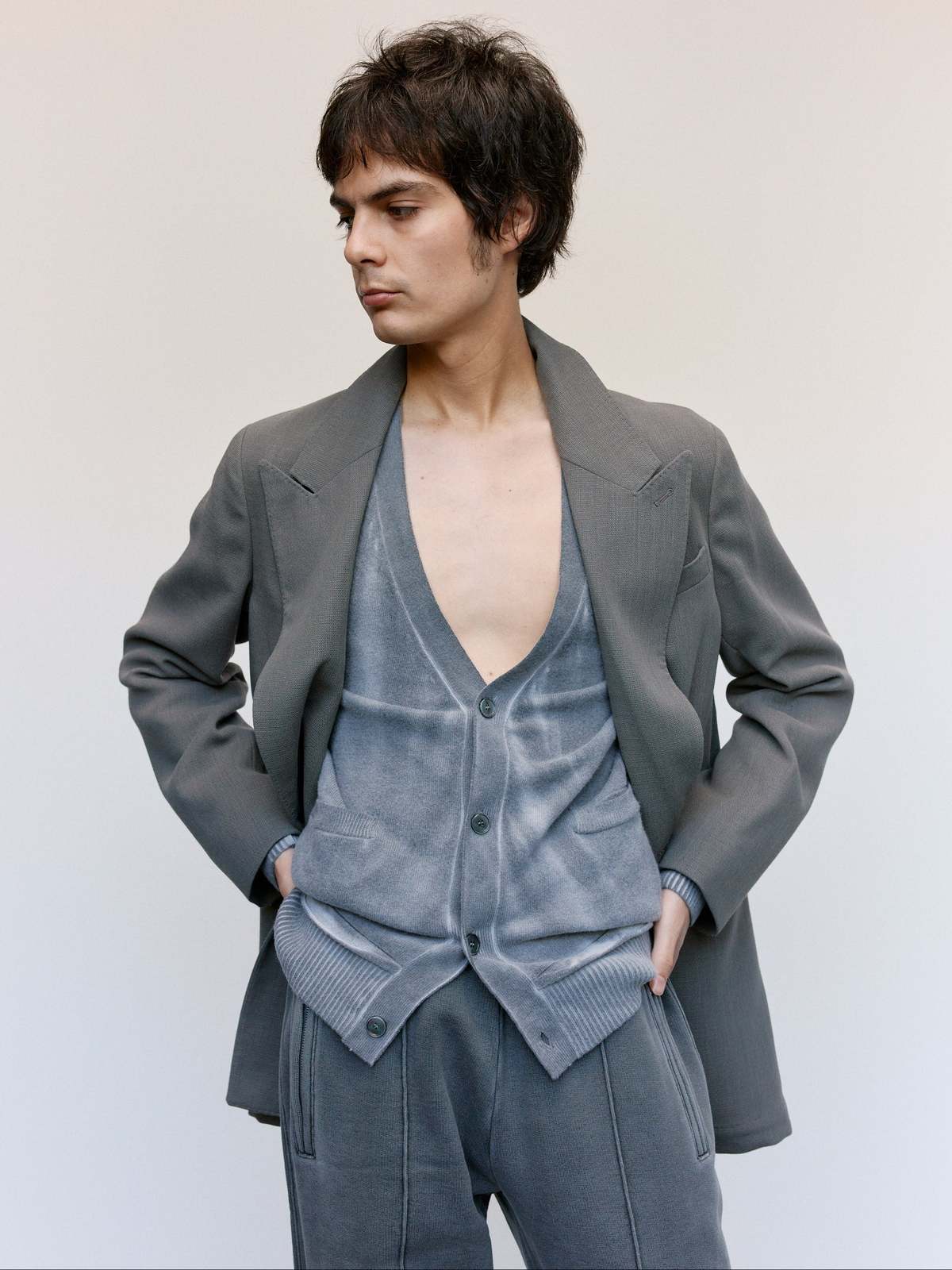 Our Legacy Double Grey Weave Wool Sharp DB Blazer - Image 7 of 9