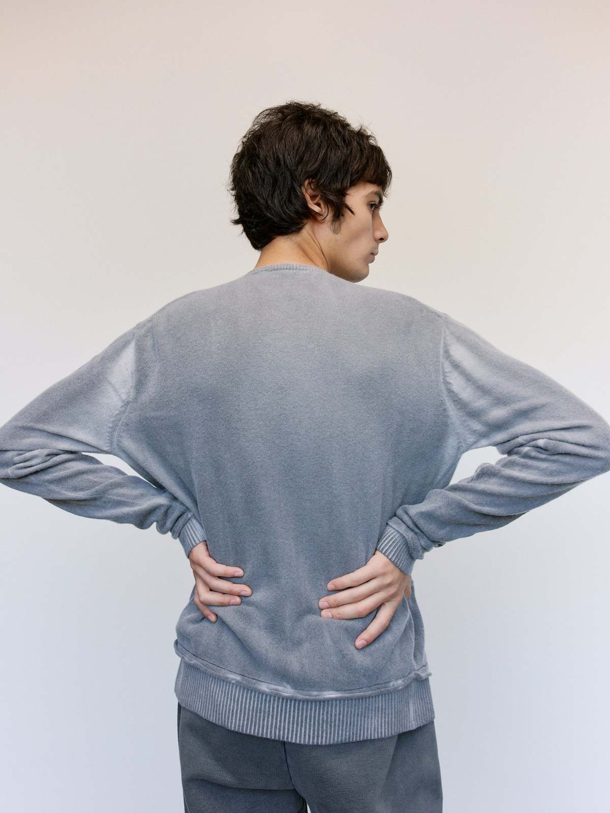 Our Legacy Grey Spray Dye Cherub Wool Parallel Cardigan - Image 4 of 9