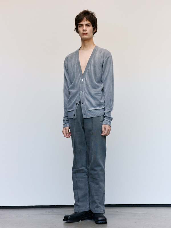 Our Legacy Grey Spray Dye Cherub Wool Parallel Cardigan