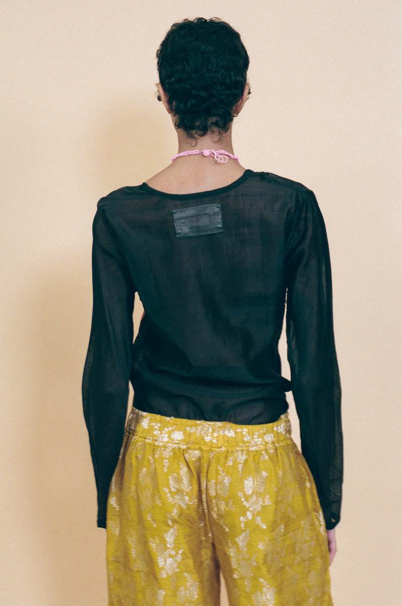 TIGRA TIGRA Hand Printed 'Once in a Blue Moon' Top - Black