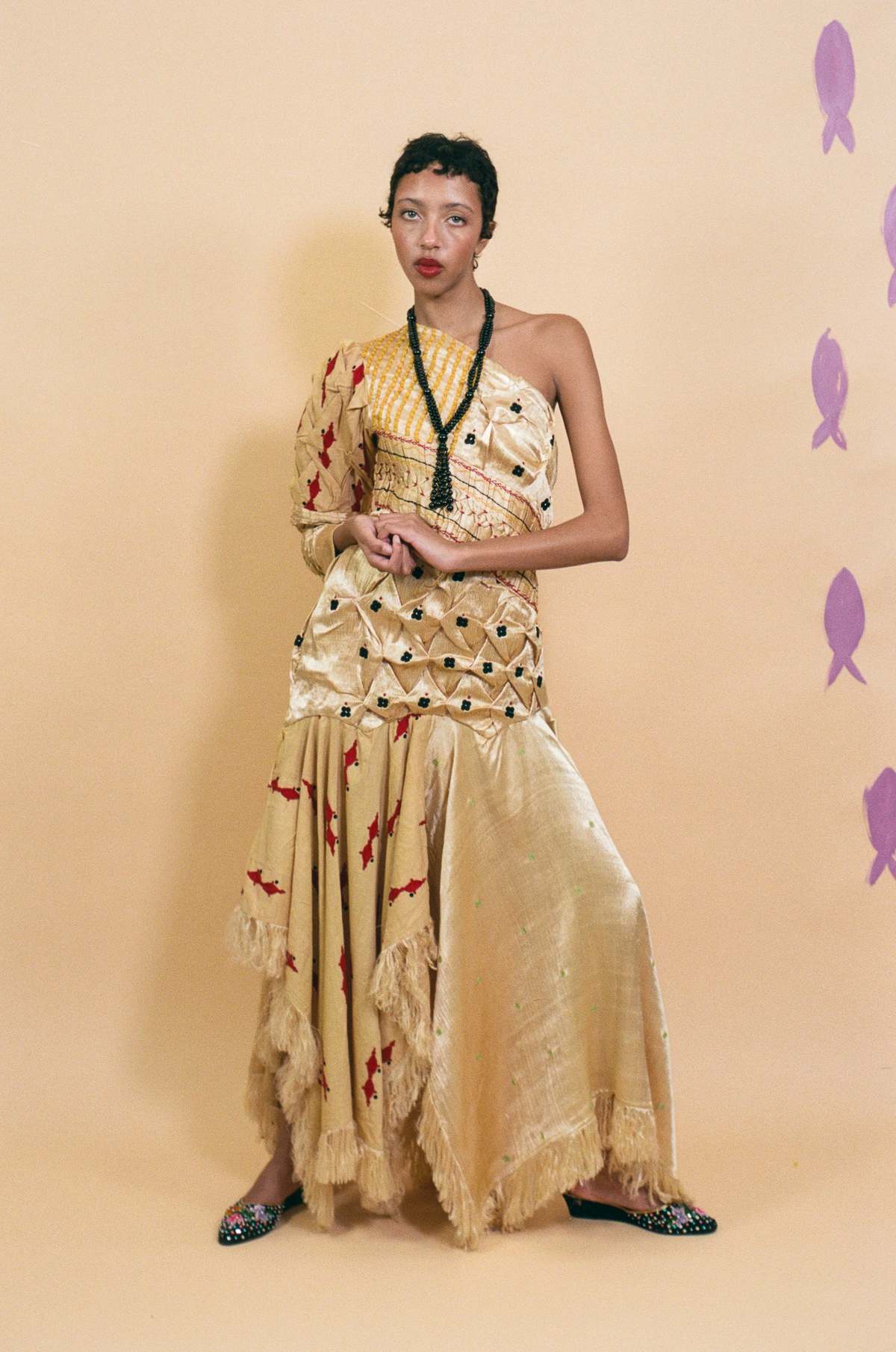 TIGRA TIGRA One Shoulder Fish + Flowers Dress - Image 1 of 7