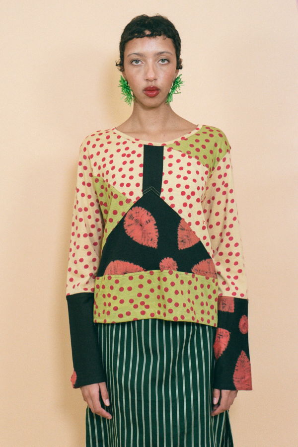 TIGRA TIGRA Patchwork Long Sleeve Shirt