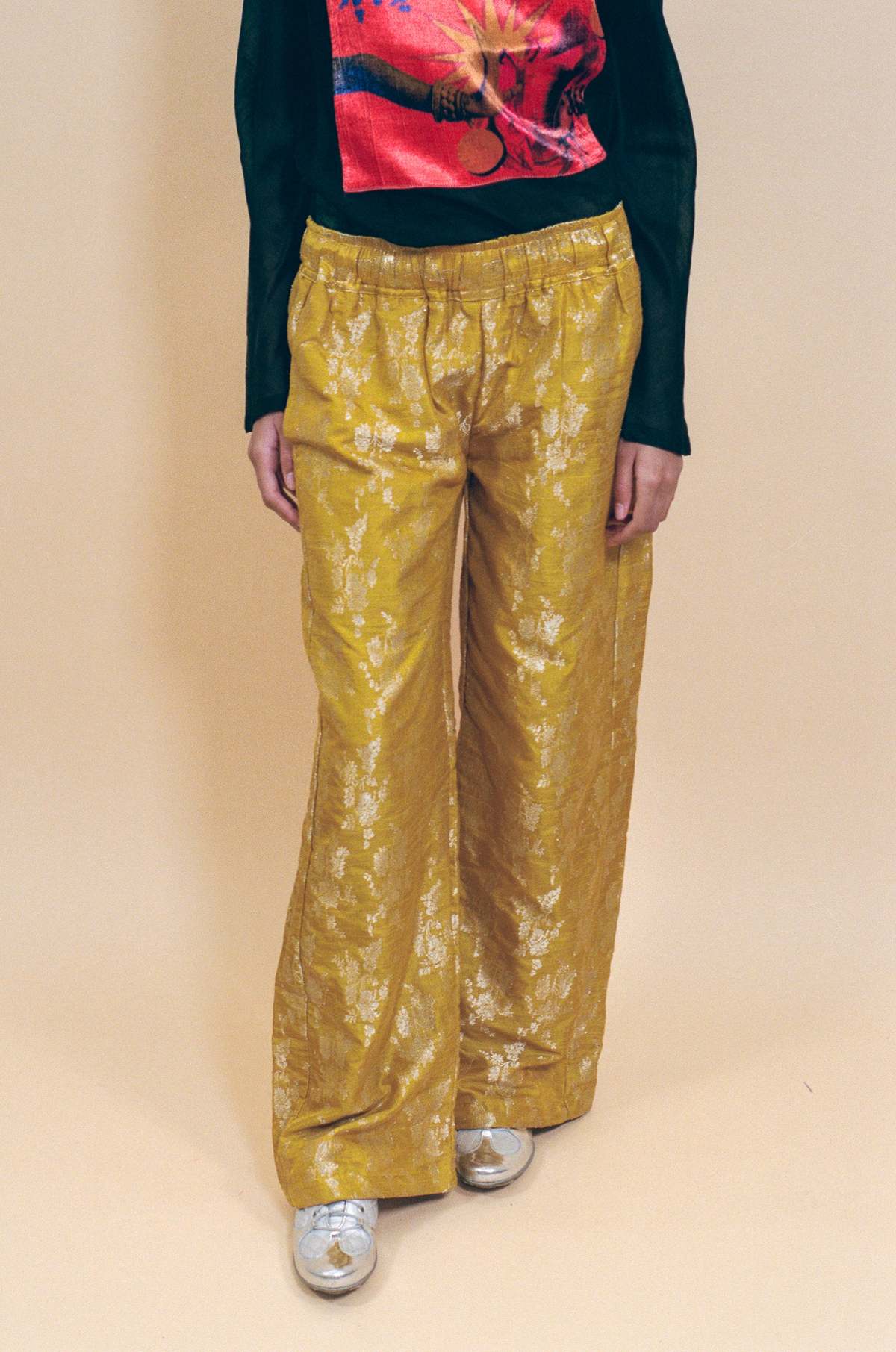 TIGRA TIGRA Yellow Silk Brocade Boxing Pants - Image 2 of 6