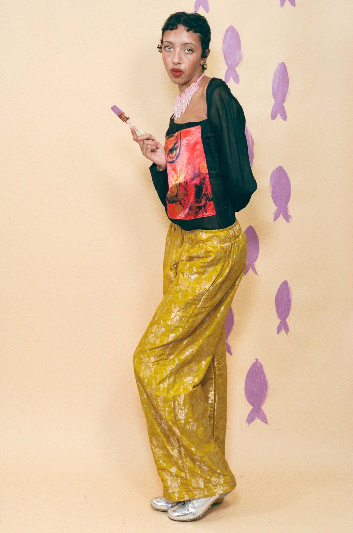 TIGRA TIGRA Yellow Silk Brocade Boxing Pants - Image 4 of 6