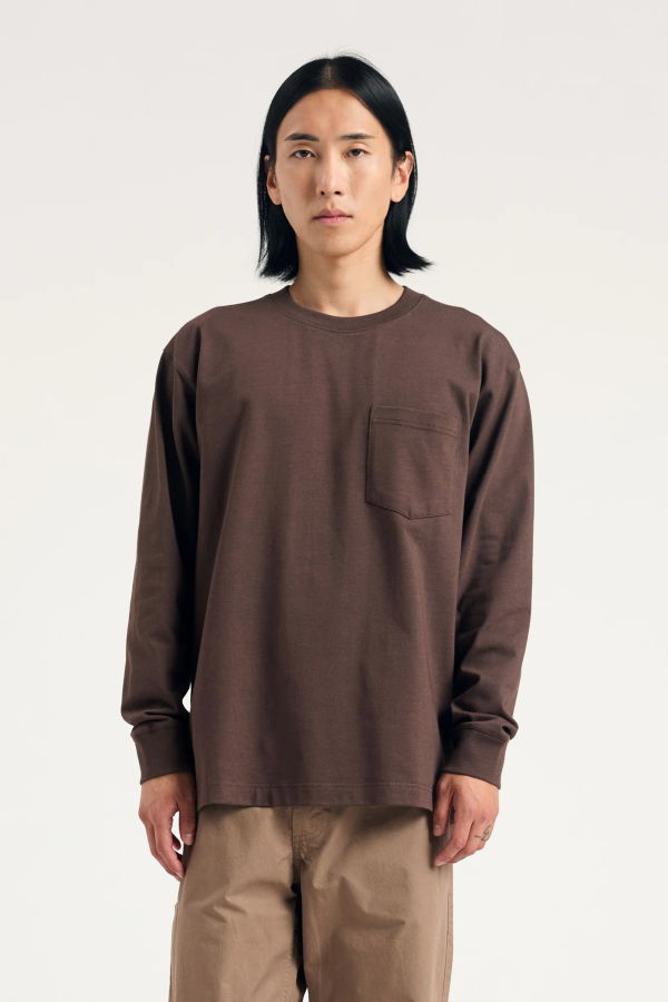 Norse Projects Norse Standard Heavy Loose LS T-Shirt - Seal Brown