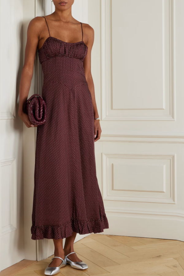 DÔEN Rosaria Dress - Burgundy Colette Dot
