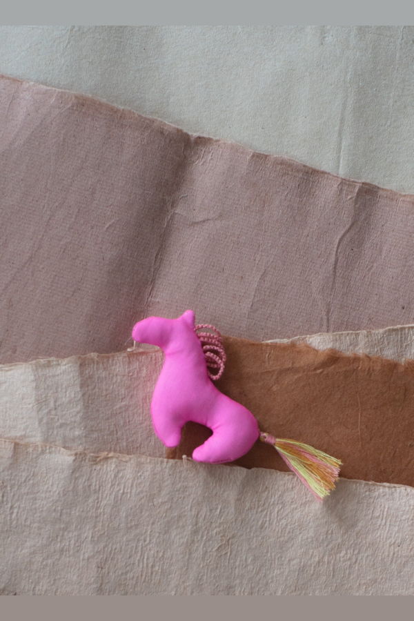KAAREM Year of the Horse Handcrafted Silk Tết Charm - Pink Silk