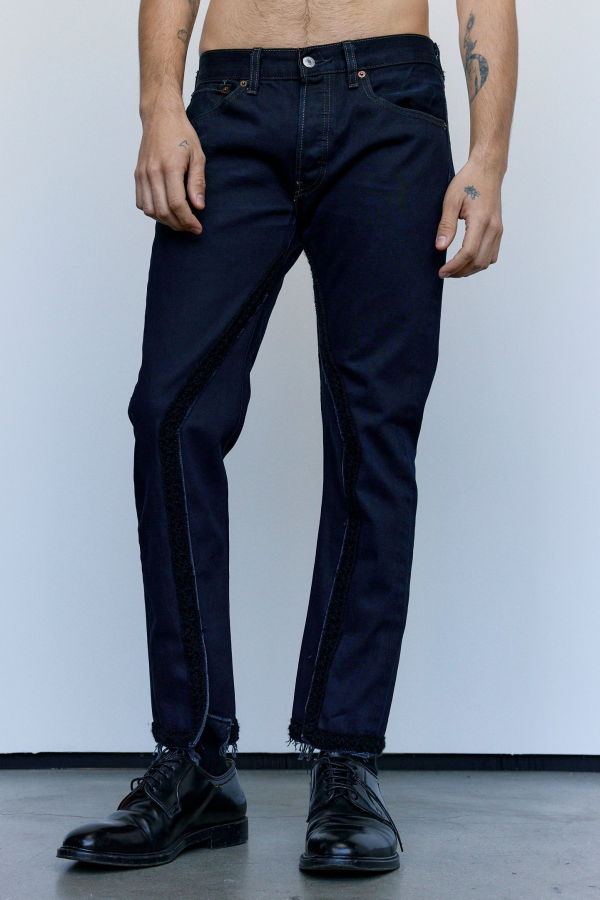 Old Park Crochet Slit Jeans