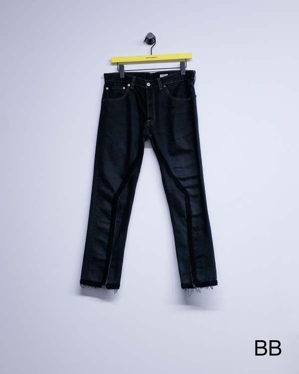 Old Park Crochet Slit Jeans