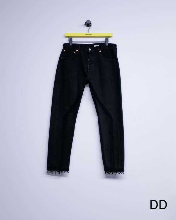 Old Park Crochet Slit Jeans