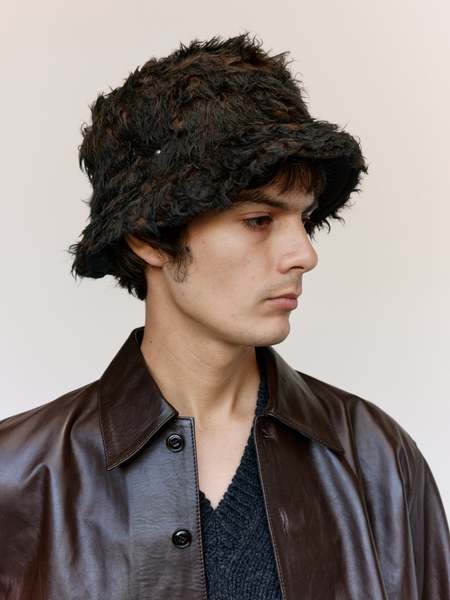 KAMIYA Wave Ox Bucket Hat - Black | Garmentory