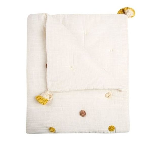 KIDS Crane Baby Kendi Pom Pom Blanket