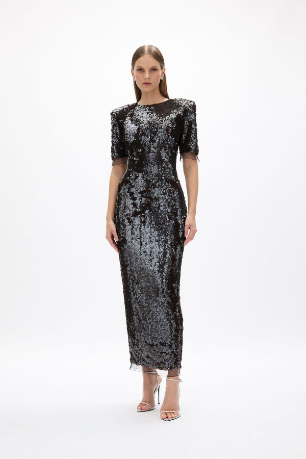 Rachel Gilbert Kaia Sleeve Dress - Chocolate