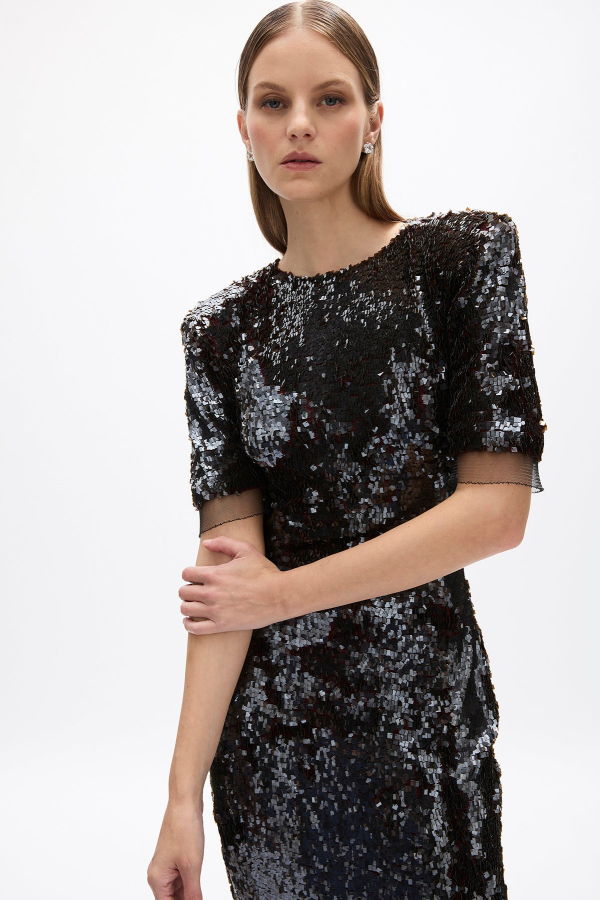 Rachel Gilbert Kaia Sleeve Dress - Chocolate