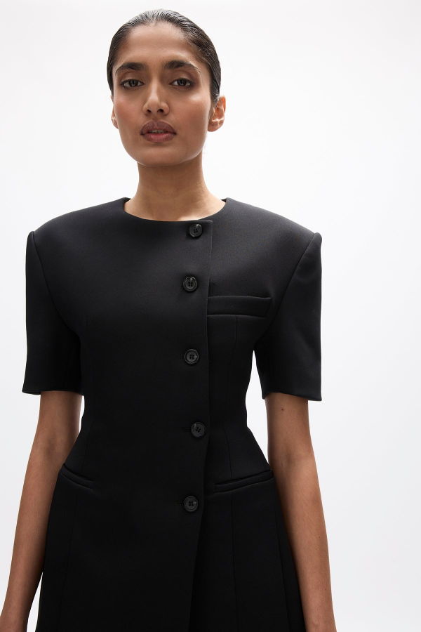 Rachel Gilbert Sergio Sleeve Mini Dress - Black