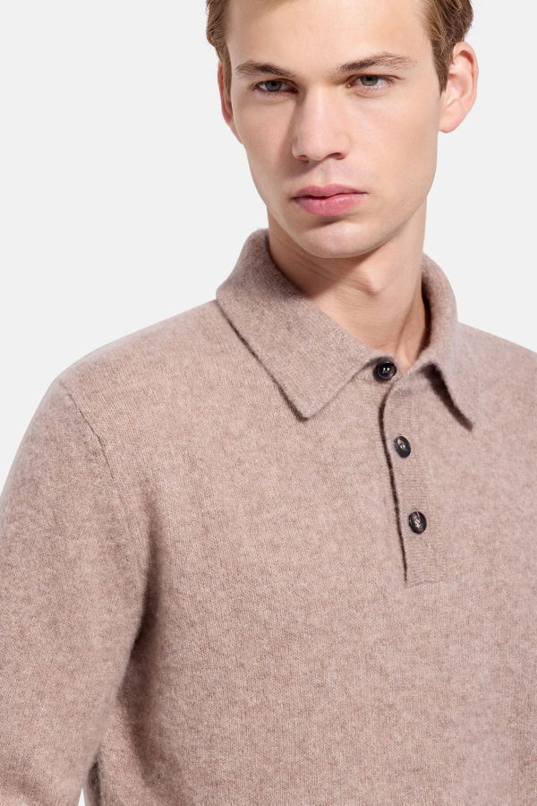 Filippo De Laurentiis Cashmere Silk Long Sleeve Polo Sweater