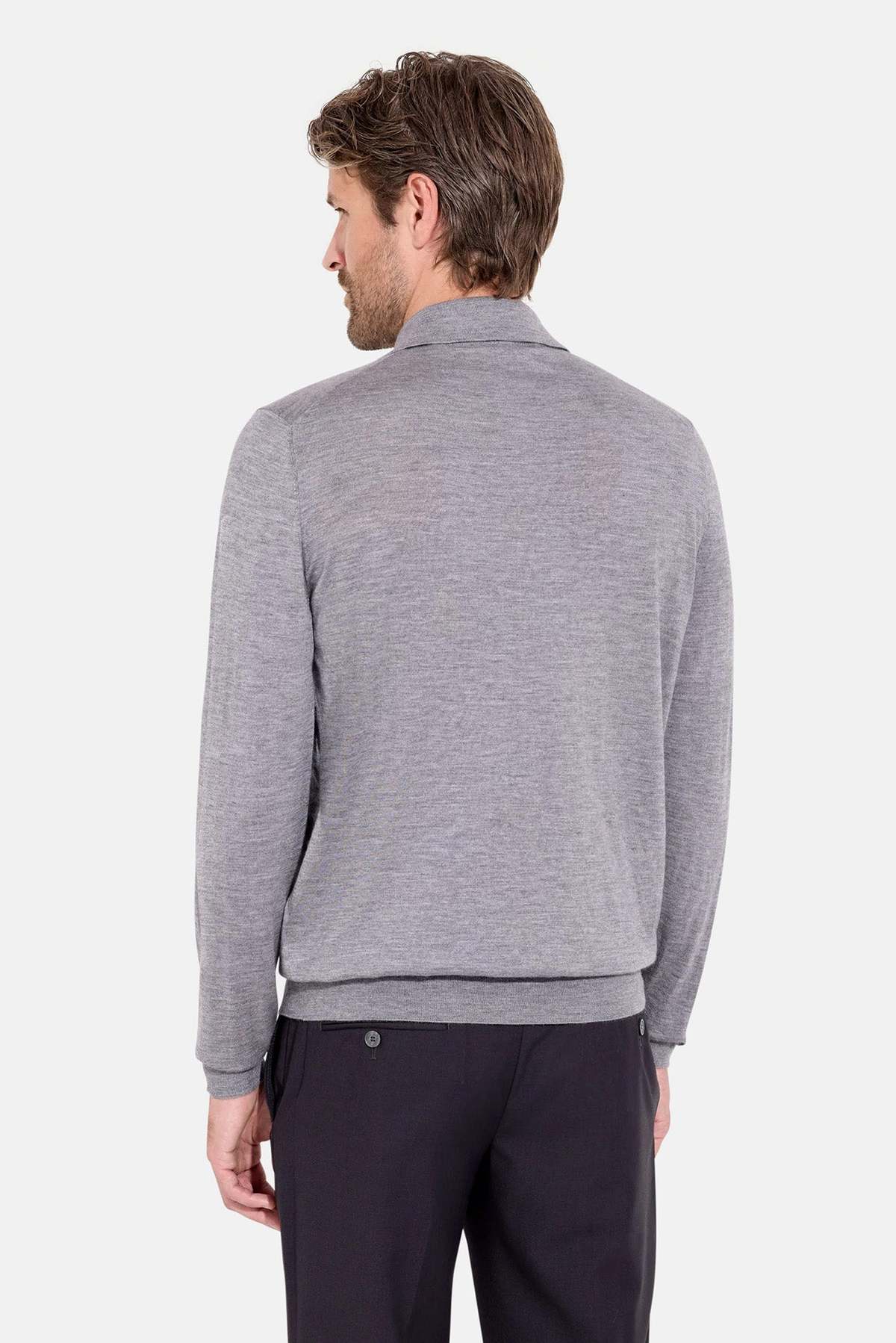 Filippo De Laurentiis Lightweight Cashmere Silk LS Polo Sweater - Image 4 of 6
