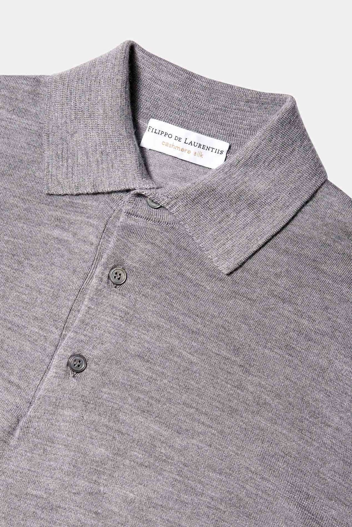 Filippo De Laurentiis Lightweight Cashmere Silk LS Polo Sweater - Image 6 of 6