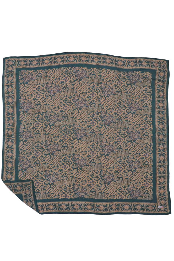 Kasih Coop Large 39" Abstract Flowers Hand Dyed Batik Bandana