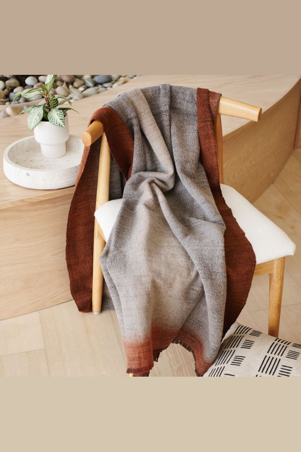 Variously Simply Taupe Handloom Throw - Taupe