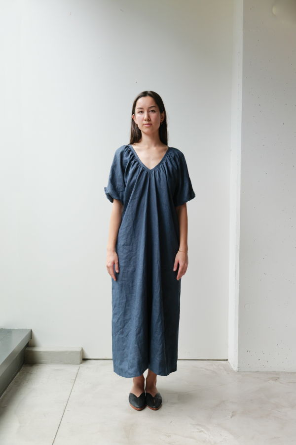 at Dawn. Back Open Puff Long Dress