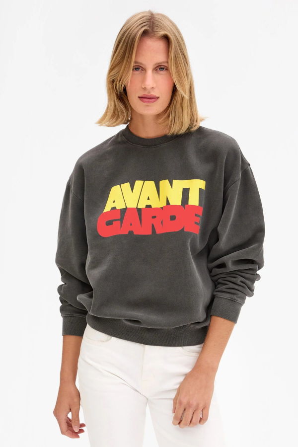 Clare V. Oversized Sweatshirt - Faded Black Avant Garde