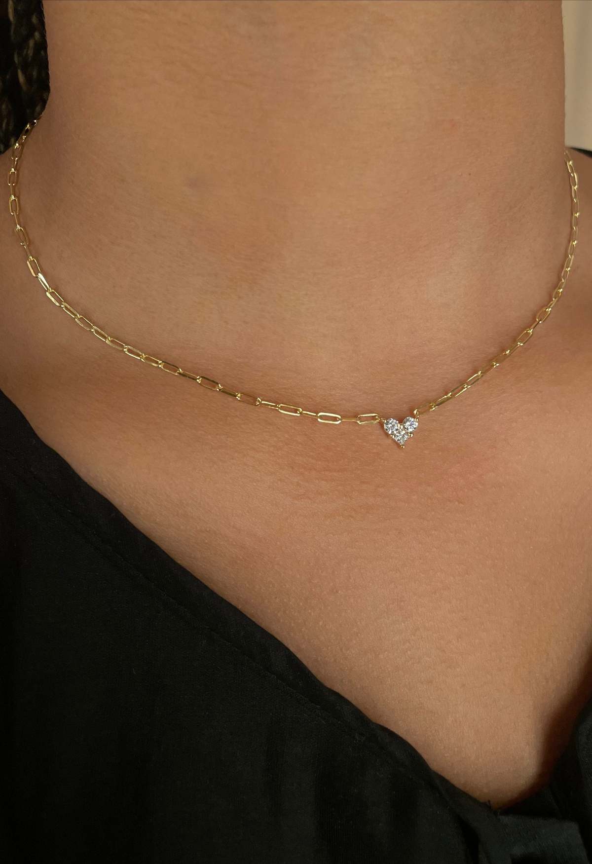 The NKC Store Gold Crystal Micro Heart Necklace - Image 1 of 1