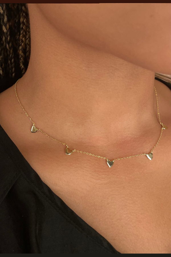 The NKC Store Gold Heart Charm Necklace