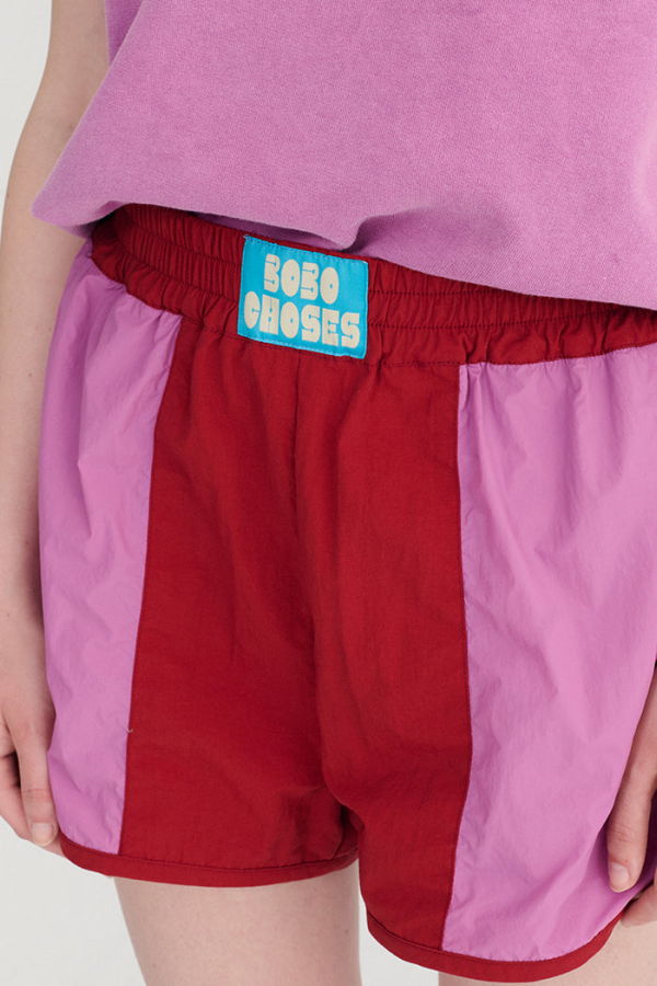KIDS Bobo Choses Color Block Sporty Shorts - Red/Pink