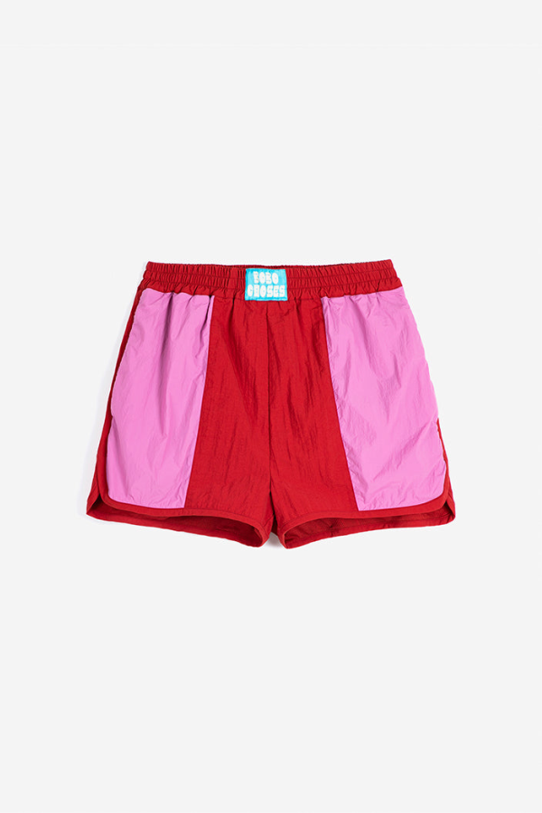 KIDS Bobo Choses Color Block Sporty Shorts - Red/Pink