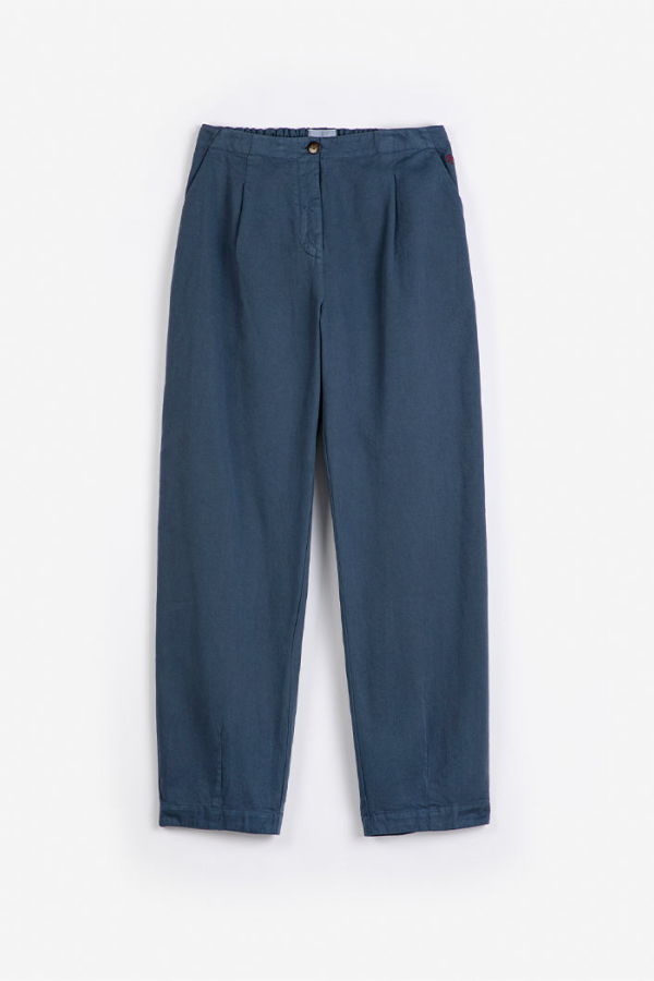 KIDS Bobo Choses Pleated Straight Leg Trousers - Navy