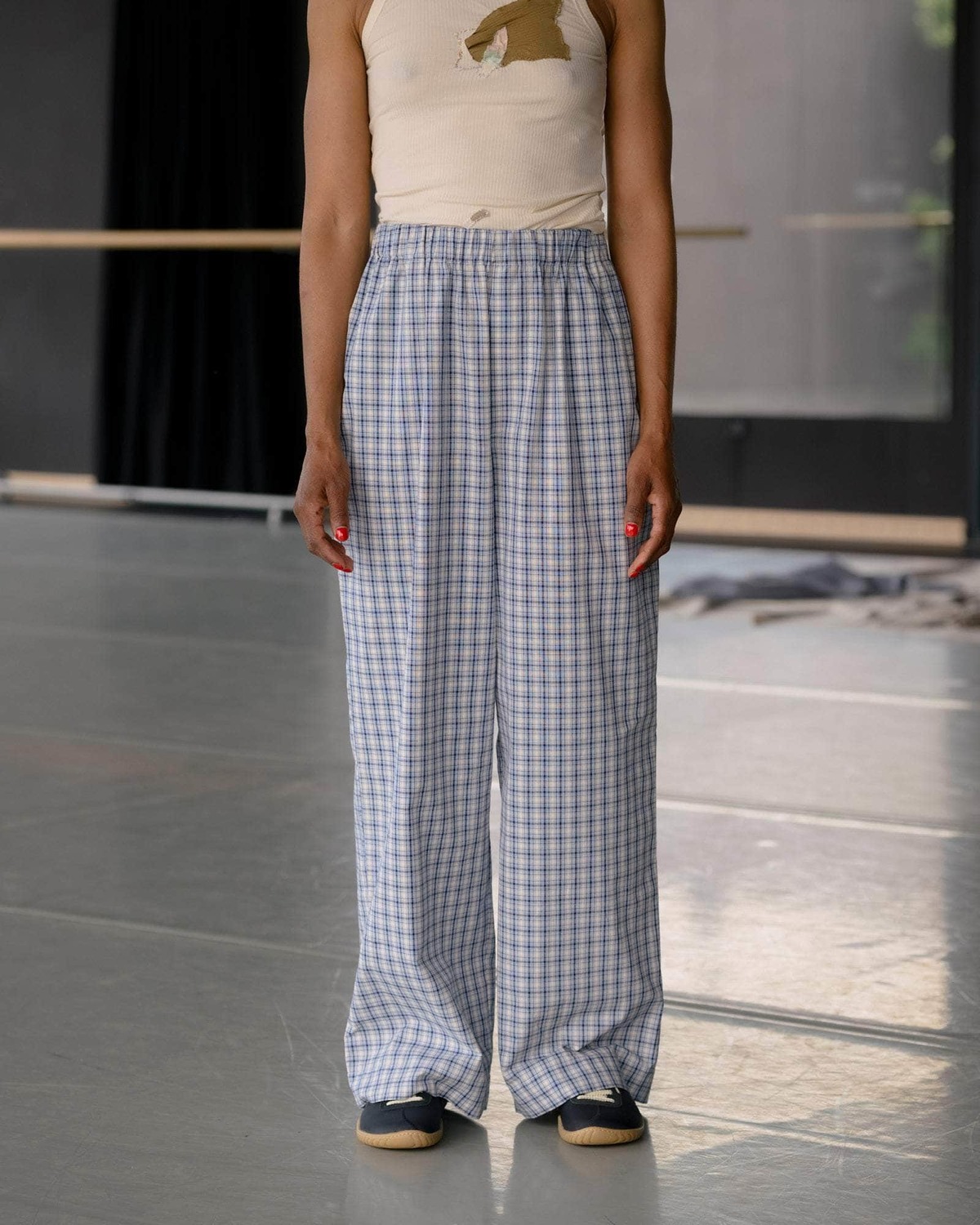 Baserange Claude Pants - Blue Check - Image 4 of 9