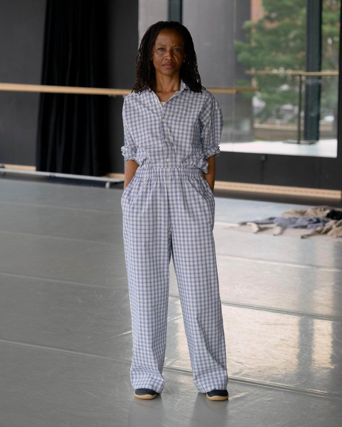 Baserange Claude Pants - Blue Check - Image 6 of 9